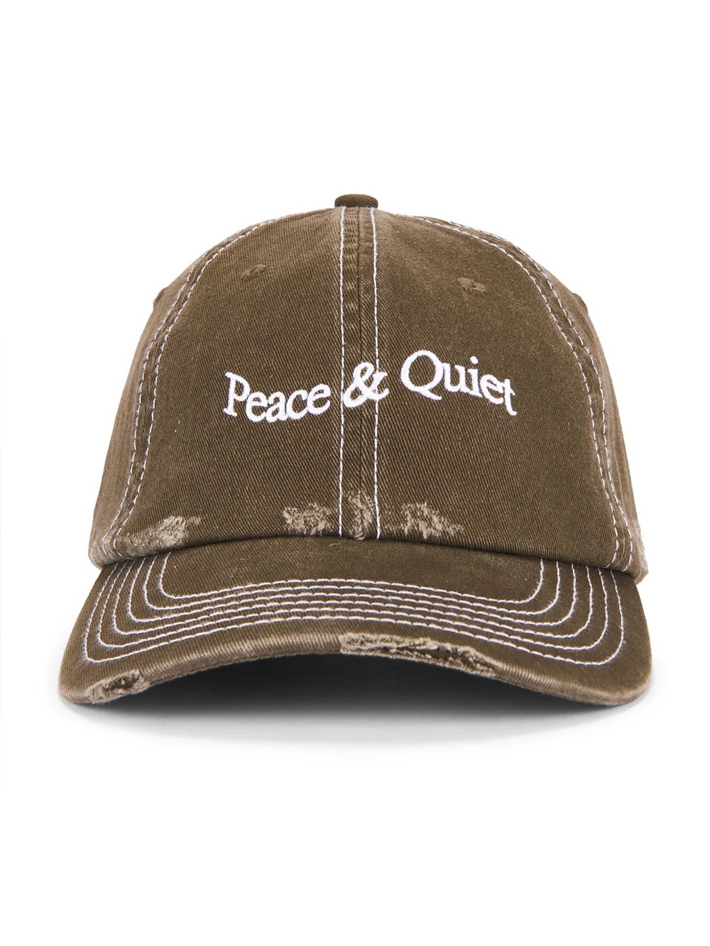 Revolve Museum of Peace and Quiet Wordmark Reverse Stitched Dad Hat in Brown New